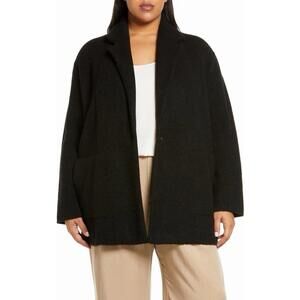 New Vince Wool & Alpaca Blend Sweater Blazer In Black Size 1X $495